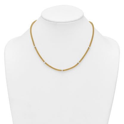 Polished Fancy Mesh With Bead Necklace 18"