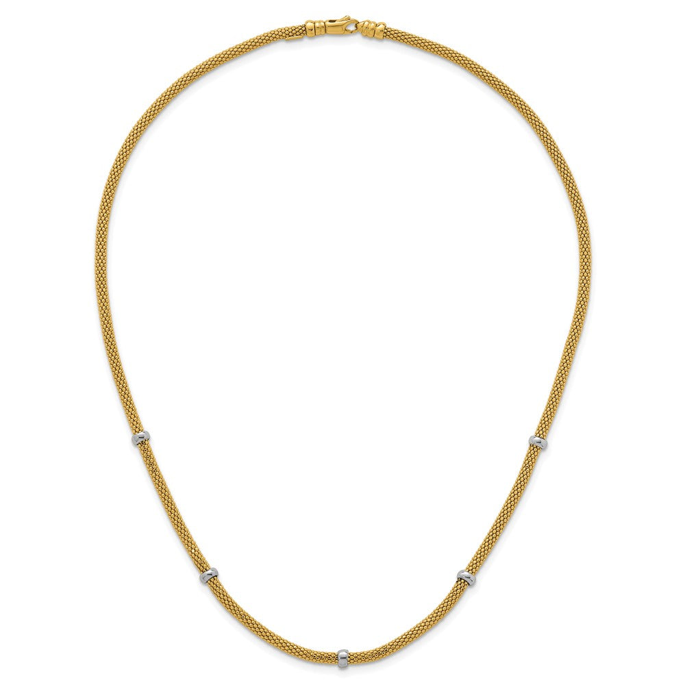 Polished Fancy Mesh With Bead Necklace 18"