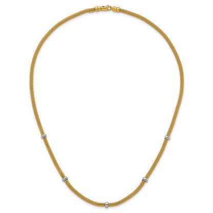 Polished Fancy Mesh With Bead Necklace 18"