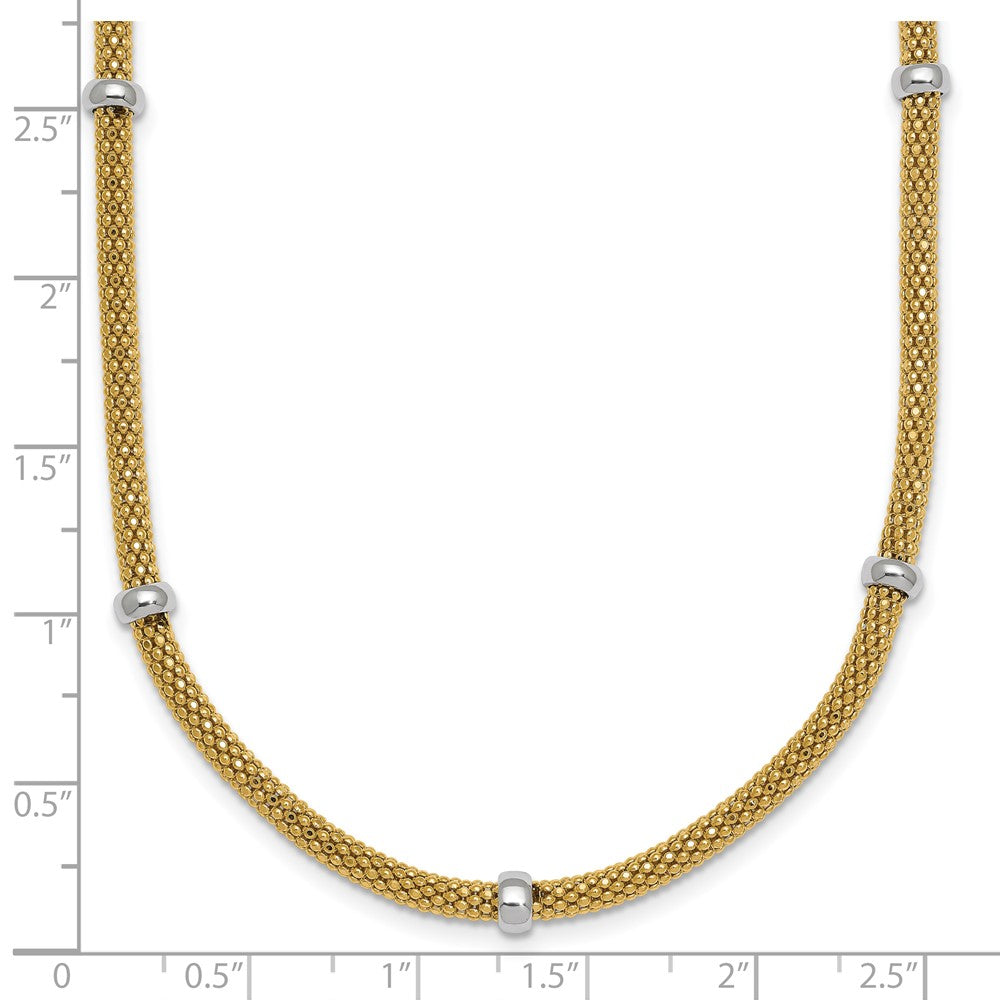 Polished Fancy Mesh With Bead Necklace 18"