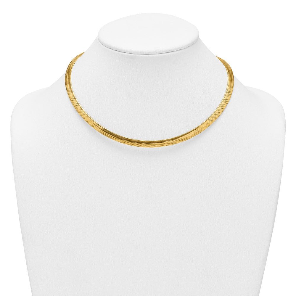 Polished Mesh Necklace 17" - Yellow Gold