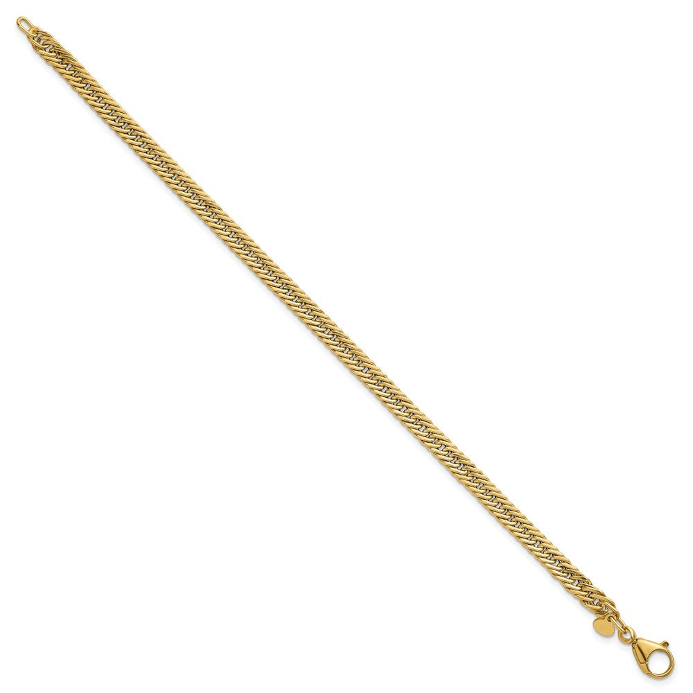 Polished Fancy Hollow Link Bracelet 7.5"