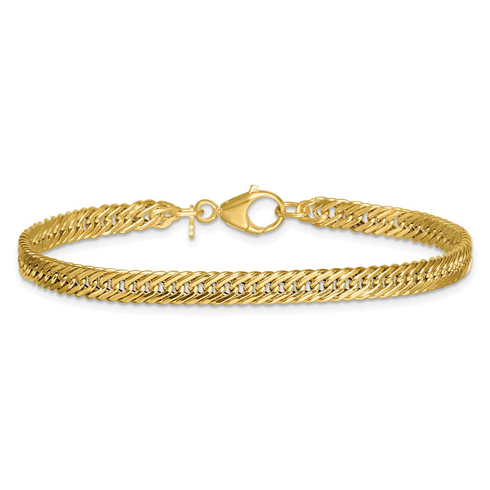Polished Fancy Hollow Link Bracelet 7.5"