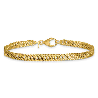 Polished Fancy Hollow Link Bracelet 7.5"