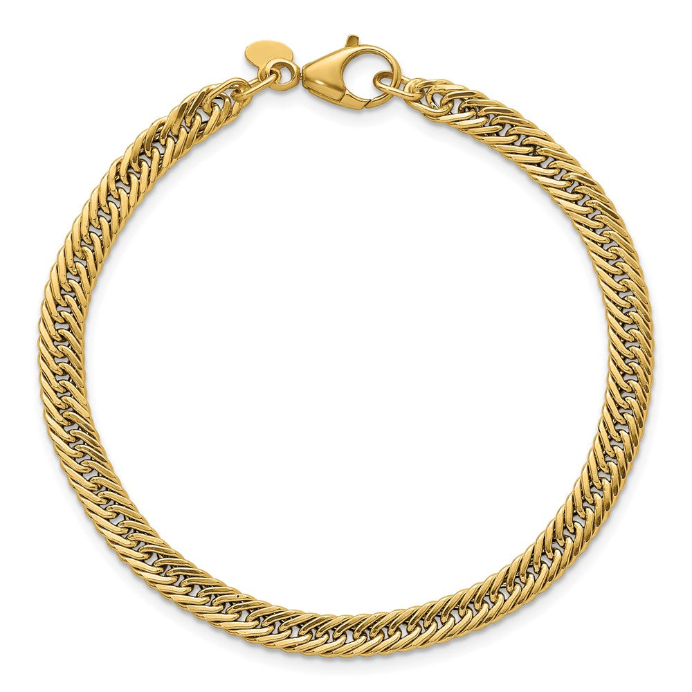 Polished Fancy Hollow Link Bracelet 7.5"