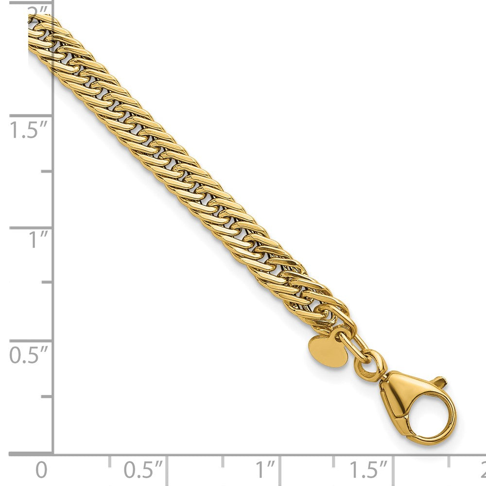 Polished Fancy Hollow Link Bracelet 7.5"
