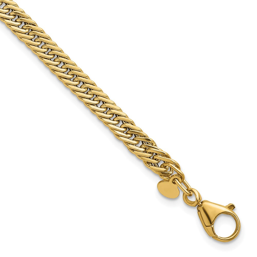 Polished Fancy Hollow Link Bracelet 7.5"