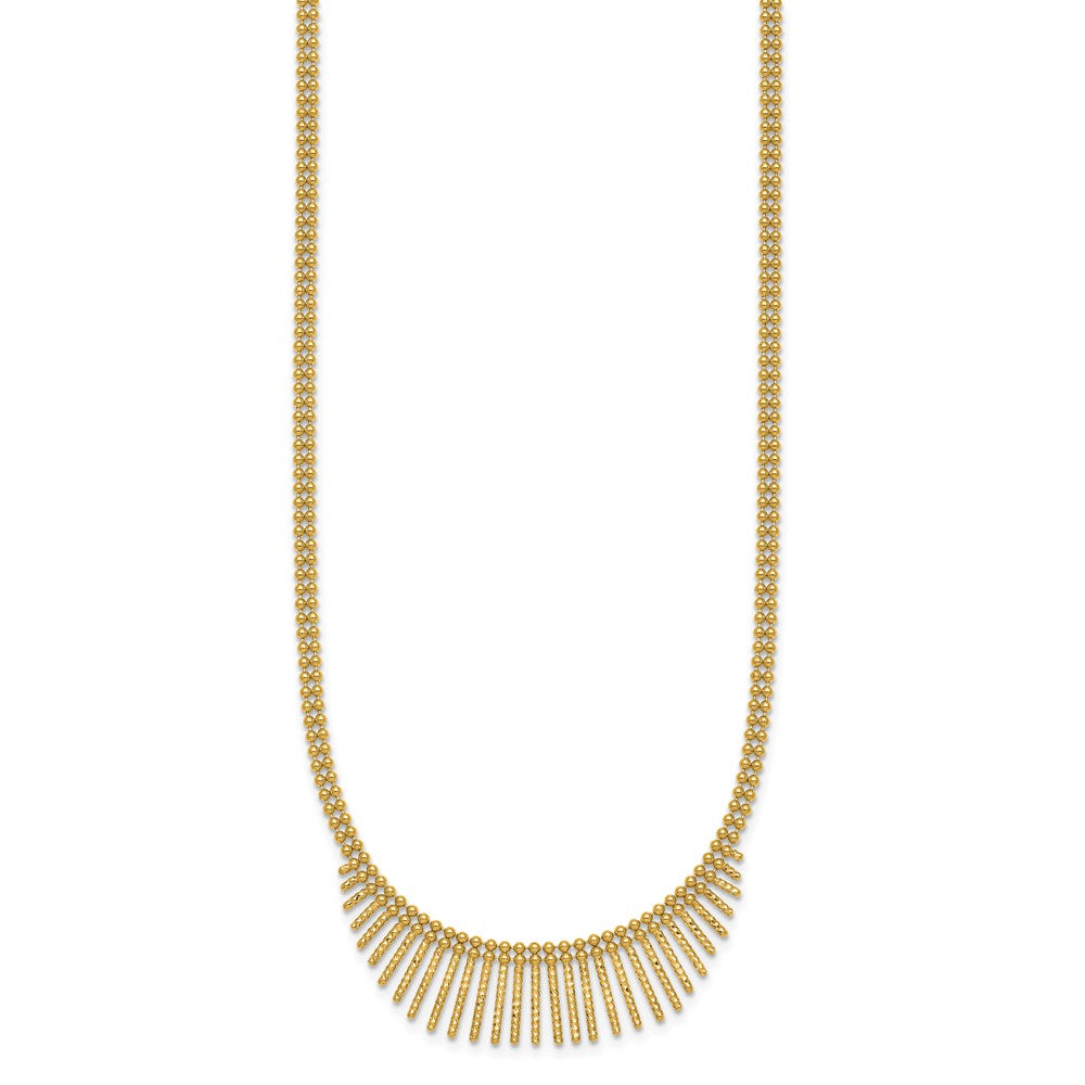 Polished and Textured 2 Strand Multi Dangle Necklace 17"