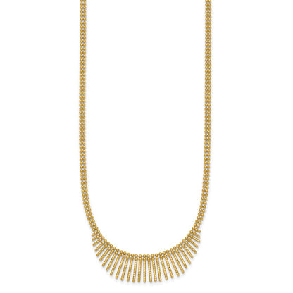 Polished and Textured 2 Strand Multi Dangle Necklace 17"