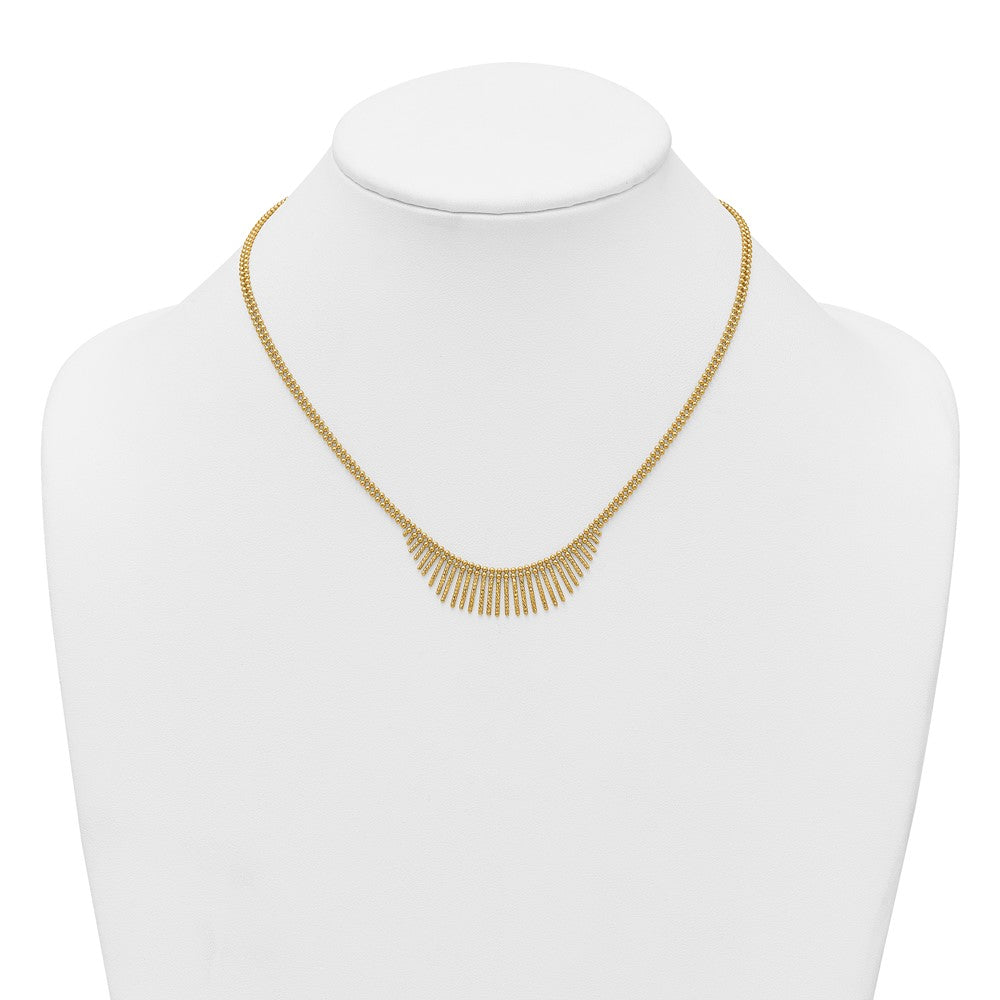 Polished and Textured 2 Strand Multi Dangle Necklace 17"
