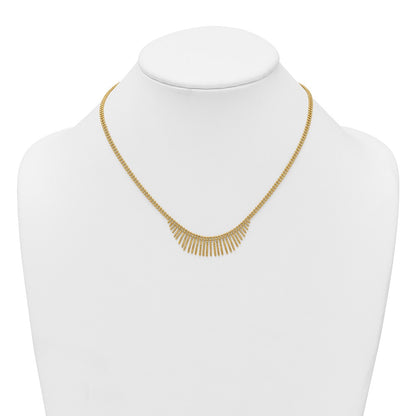 Polished and Textured 2 Strand Multi Dangle Necklace 17"
