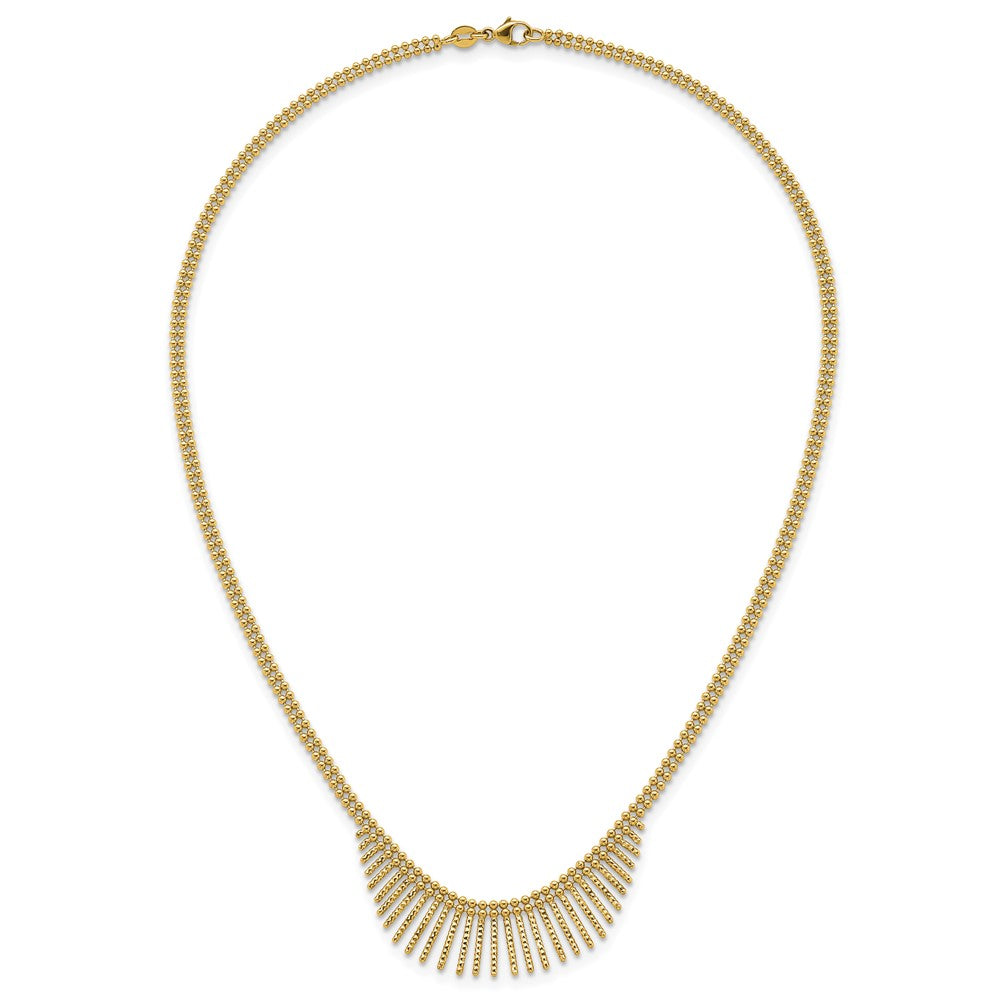 Polished and Textured 2 Strand Multi Dangle Necklace 17"