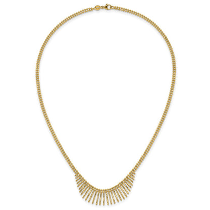 Polished and Textured 2 Strand Multi Dangle Necklace 17"