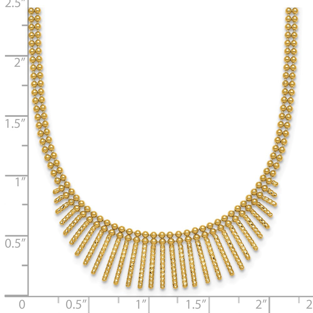 Polished and Textured 2 Strand Multi Dangle Necklace 17"