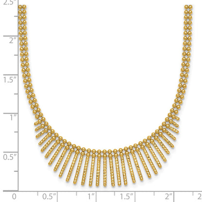 Polished and Textured 2 Strand Multi Dangle Necklace 17"