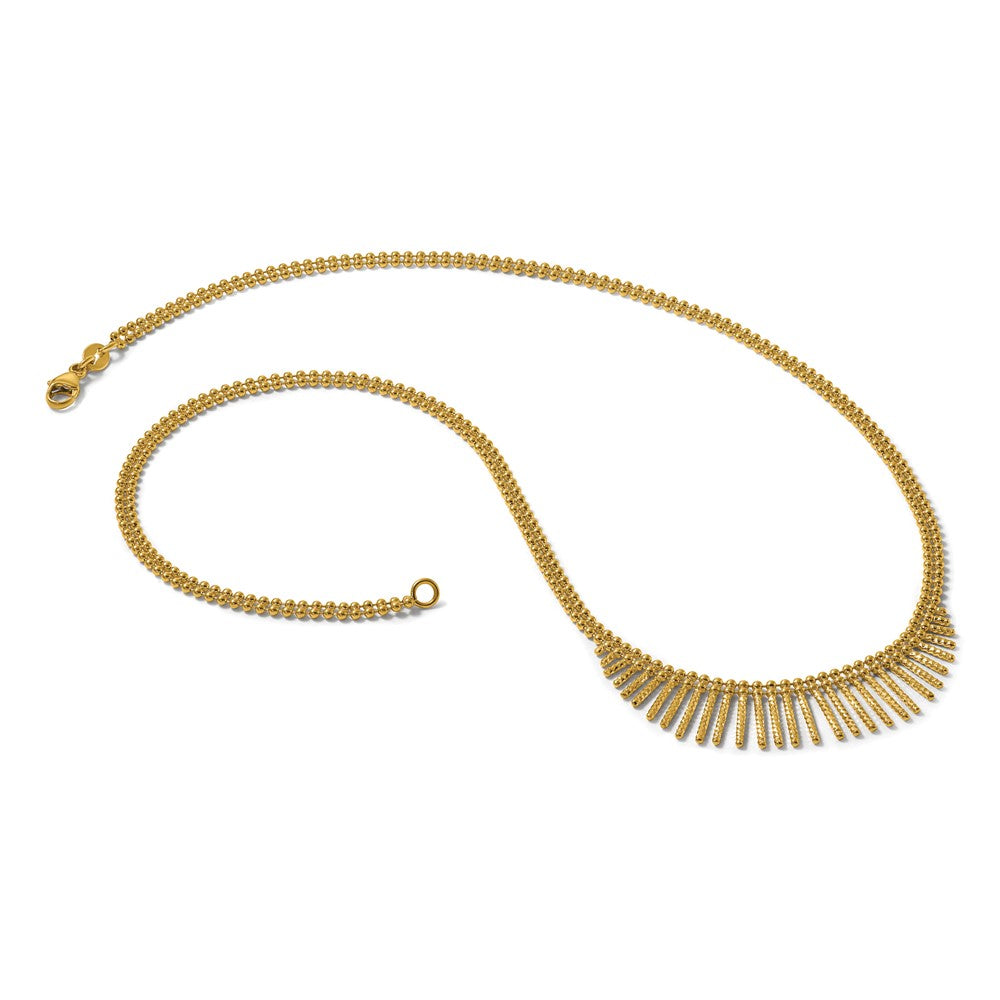Polished and Textured 2 Strand Multi Dangle Necklace 17"