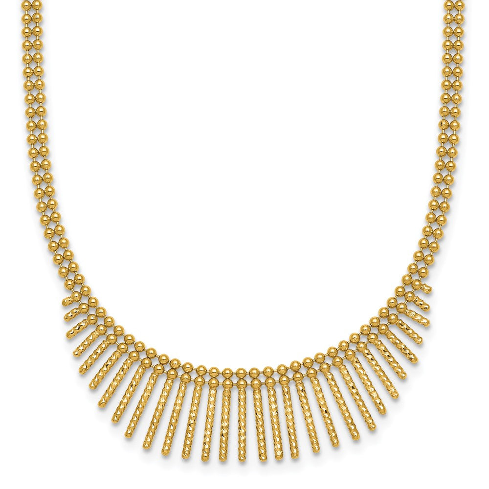 Polished and Textured 2 Strand Multi Dangle Necklace 17"
