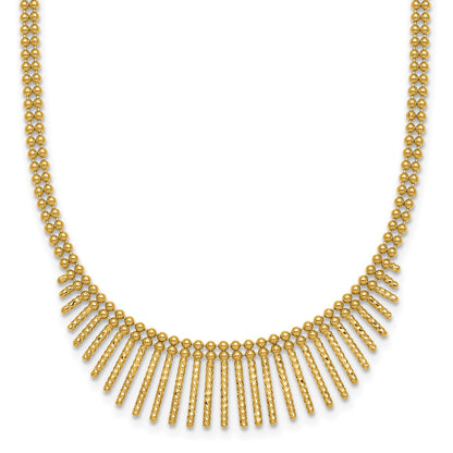 Polished and Textured 2 Strand Multi Dangle Necklace 17"