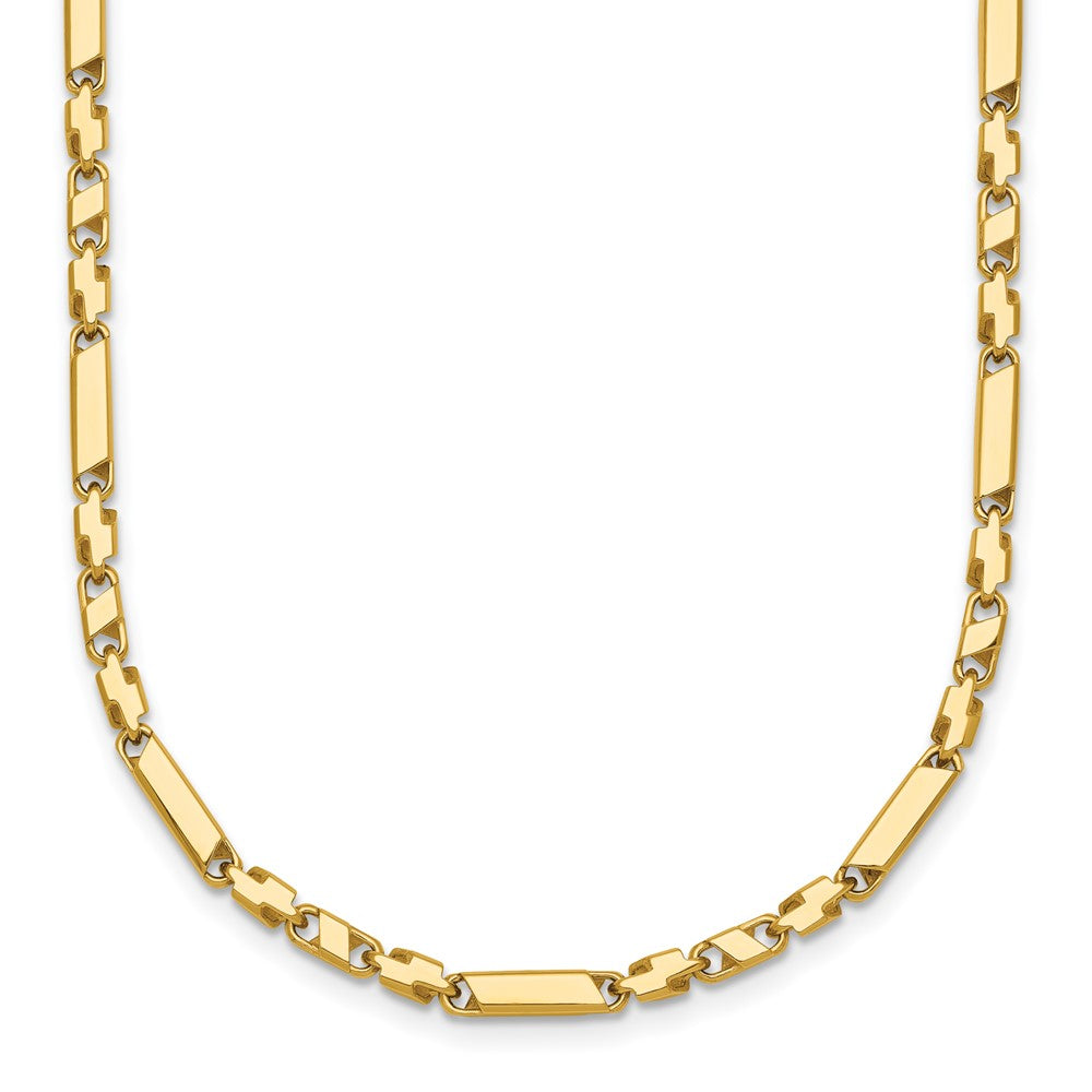 Polished Fancy Bar Link Necklace 19.75"