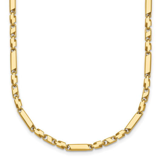 Polished Fancy Bar Link Necklace 19.75"
