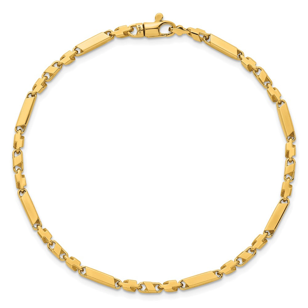 Polished Fancy Bar Link 8in Bracelet