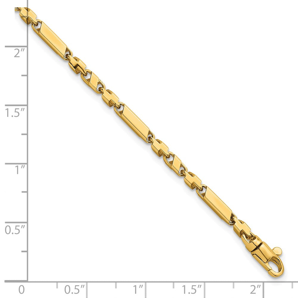 Polished Fancy Bar Link 8in Bracelet