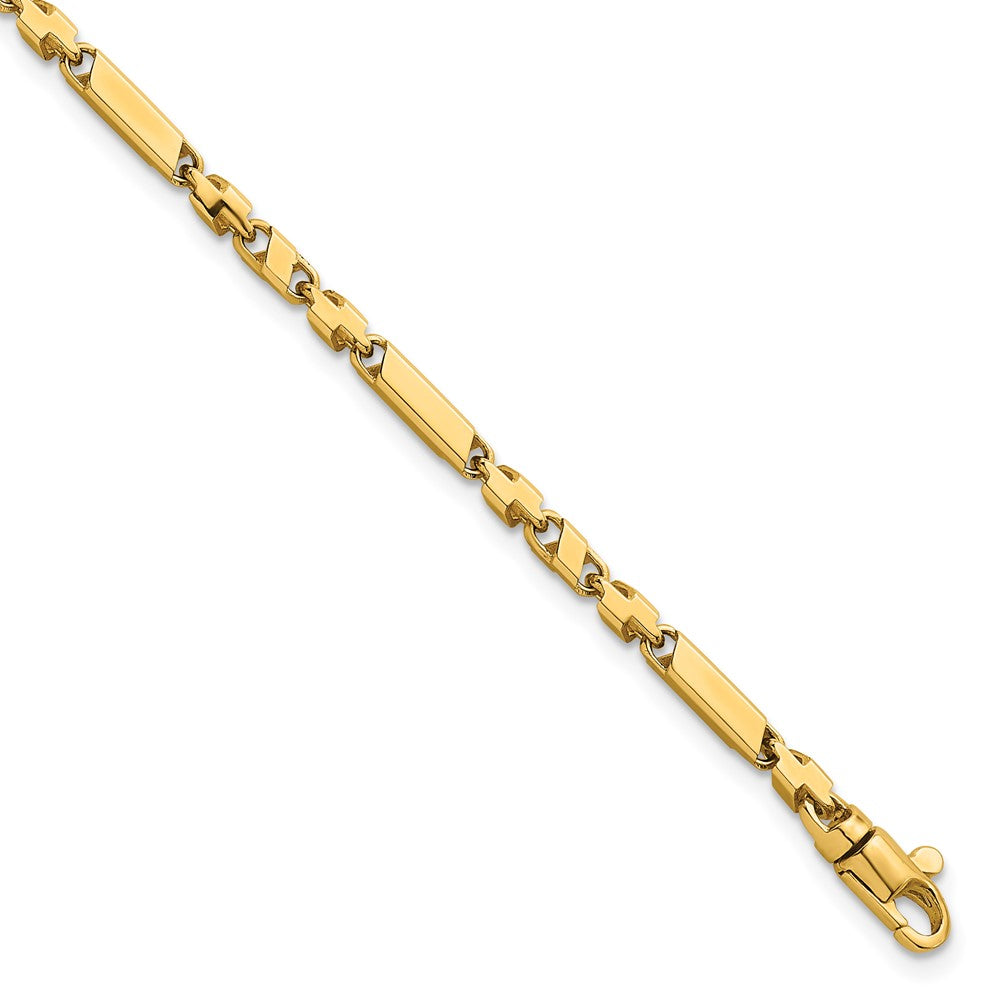 Polished Fancy Bar Link 8in Bracelet