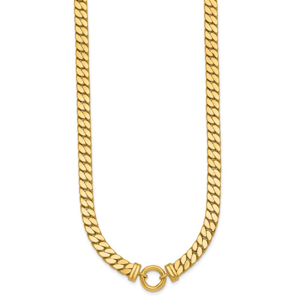 Polished Curb Link with Circle Element Necklace 18"