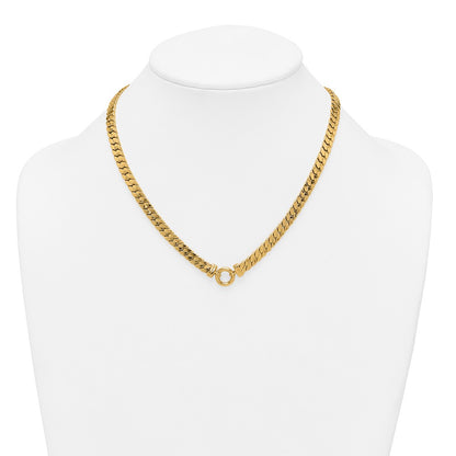 Polished Curb Link with Circle Element Necklace 18"