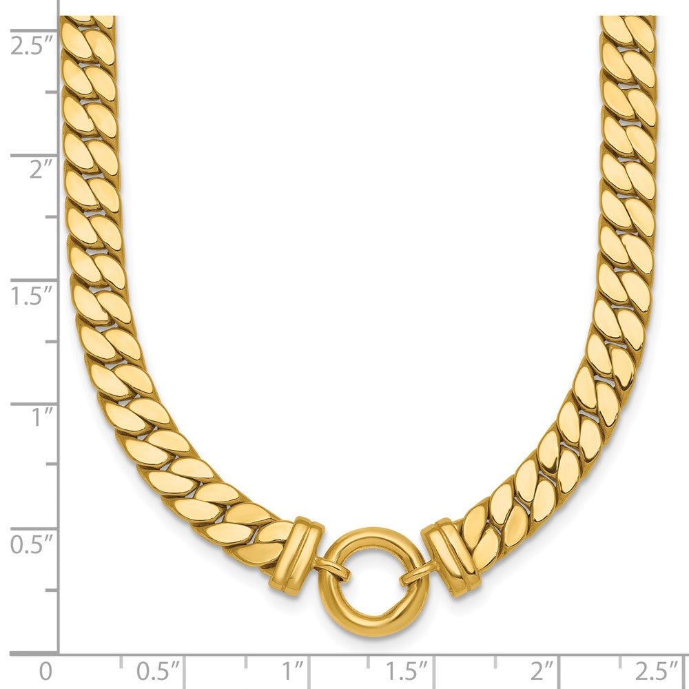 Polished Curb Link with Circle Element Necklace 18"