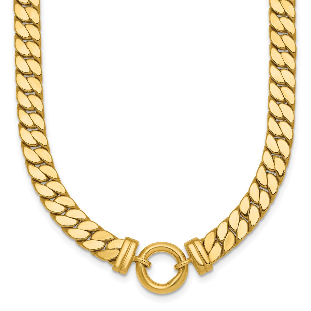 Polished Curb Link with Circle Element Necklace 18"