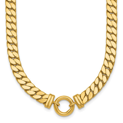 Polished Curb Link with Circle Element Necklace 18"