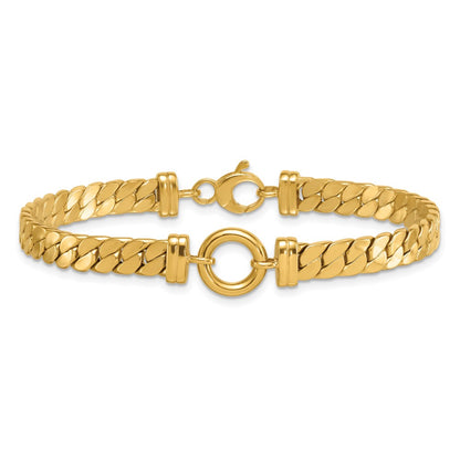 Polished Curb Link with Circle Element Bracelet 7.5"