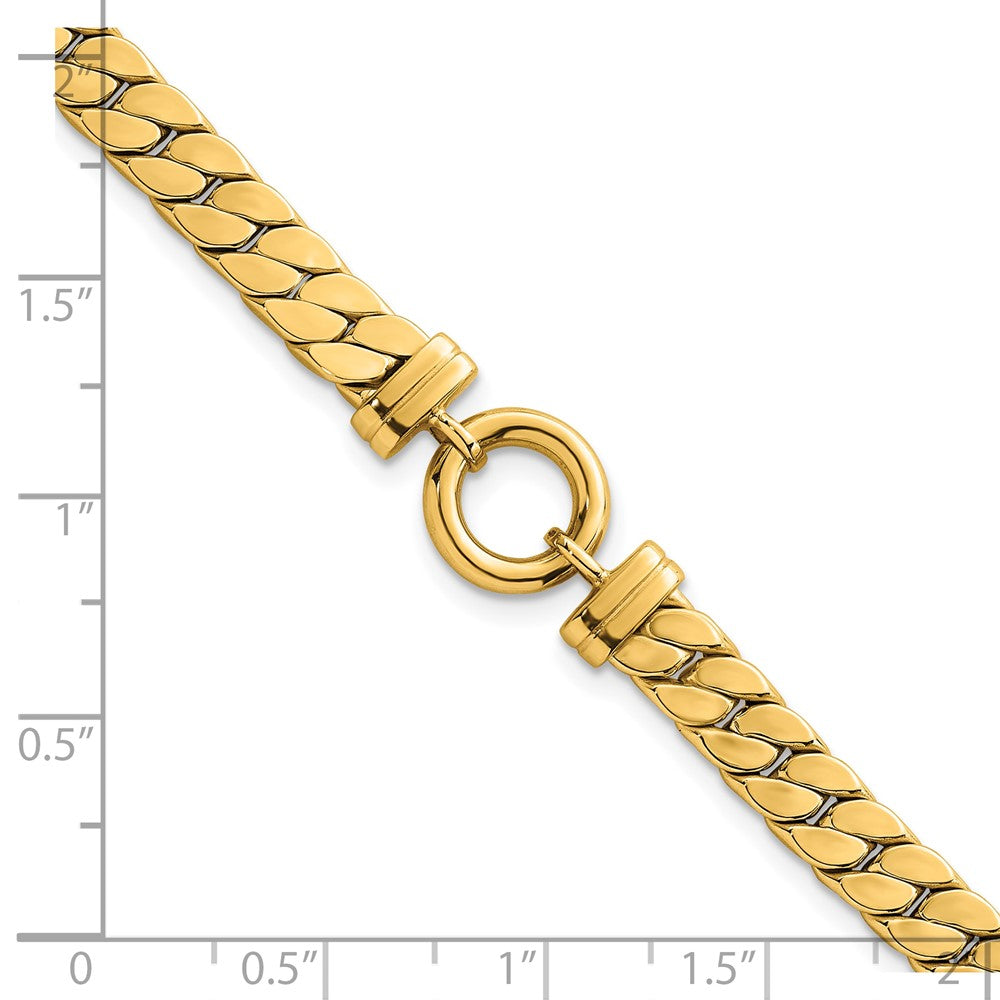 Polished Curb Link with Circle Element Bracelet 7.5"