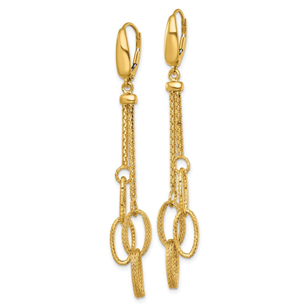 Polished and Textured Woven Dangle Leverback Earrings
