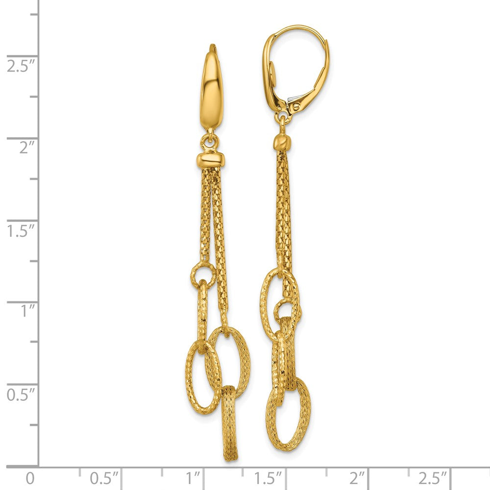 Polished and Textured Woven Dangle Leverback Earrings