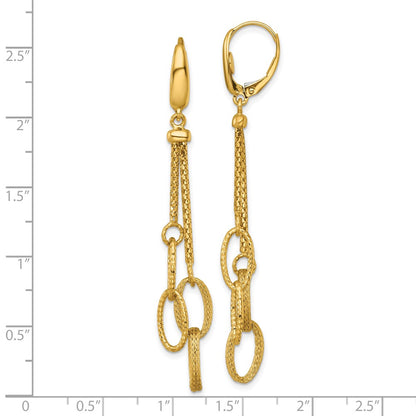 Polished and Textured Woven Dangle Leverback Earrings