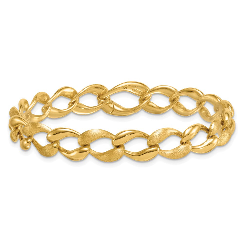 Brushed and Polished Fancy Link 9mm Bracelet 7"