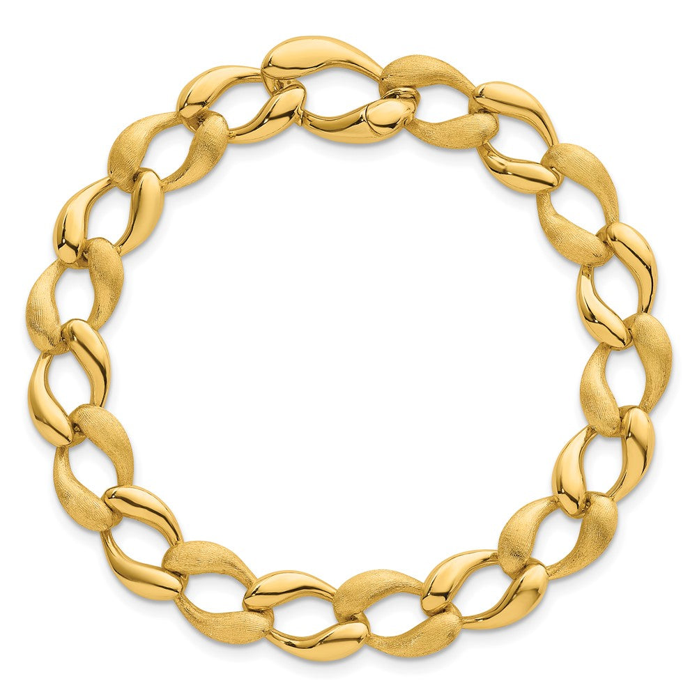 Brushed and Polished Fancy Link 9mm Bracelet 7"