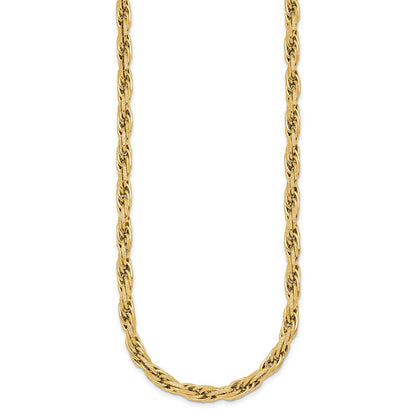 Polished And Textured Flat Rope Chain Necklace 18.25"