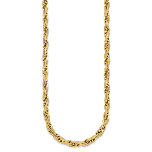 Polished And Textured Flat Rope Chain Necklace 18.25"