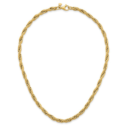 Polished And Textured Flat Rope Chain Necklace 18.25"