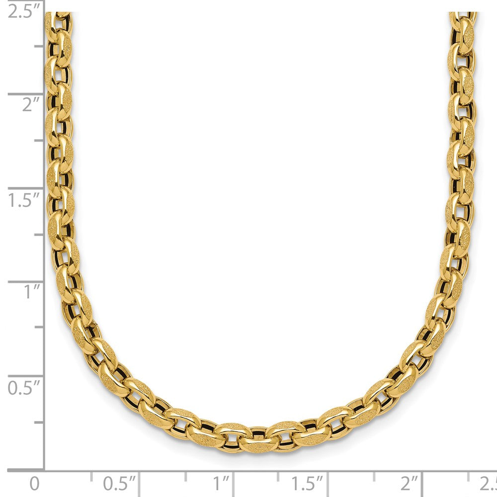 Polished Fancy Textured Open Link Necklace 17.25"