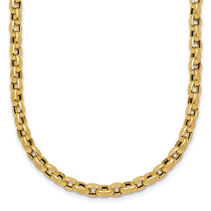 Polished Fancy Textured Open Link Necklace 17.25"