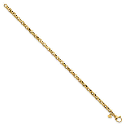 Polished Fancy Textured Open Link Bracelet 7.75" - 3.8mm