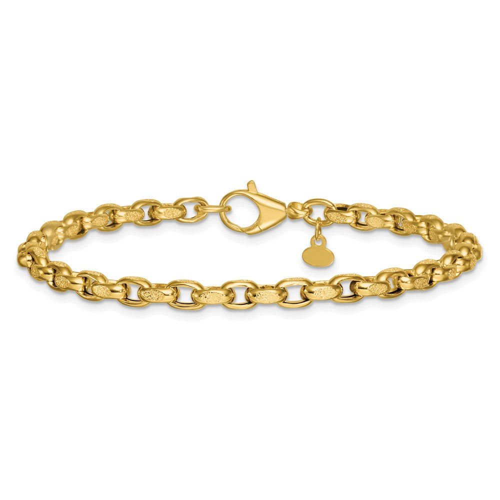 Polished Fancy Textured Open Link Bracelet 7.75" - 3.8mm