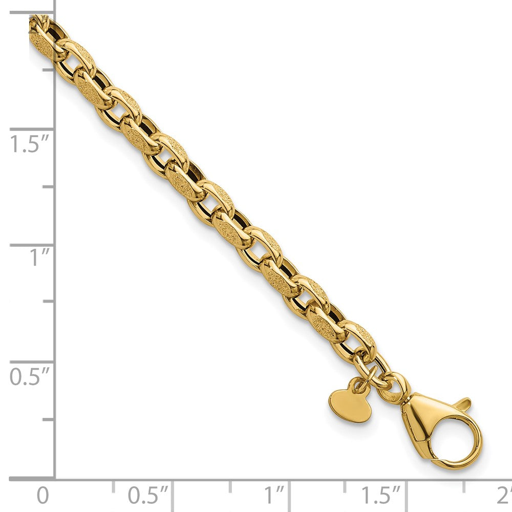 Polished Fancy Textured Open Link Bracelet 7.75" - 3.8mm