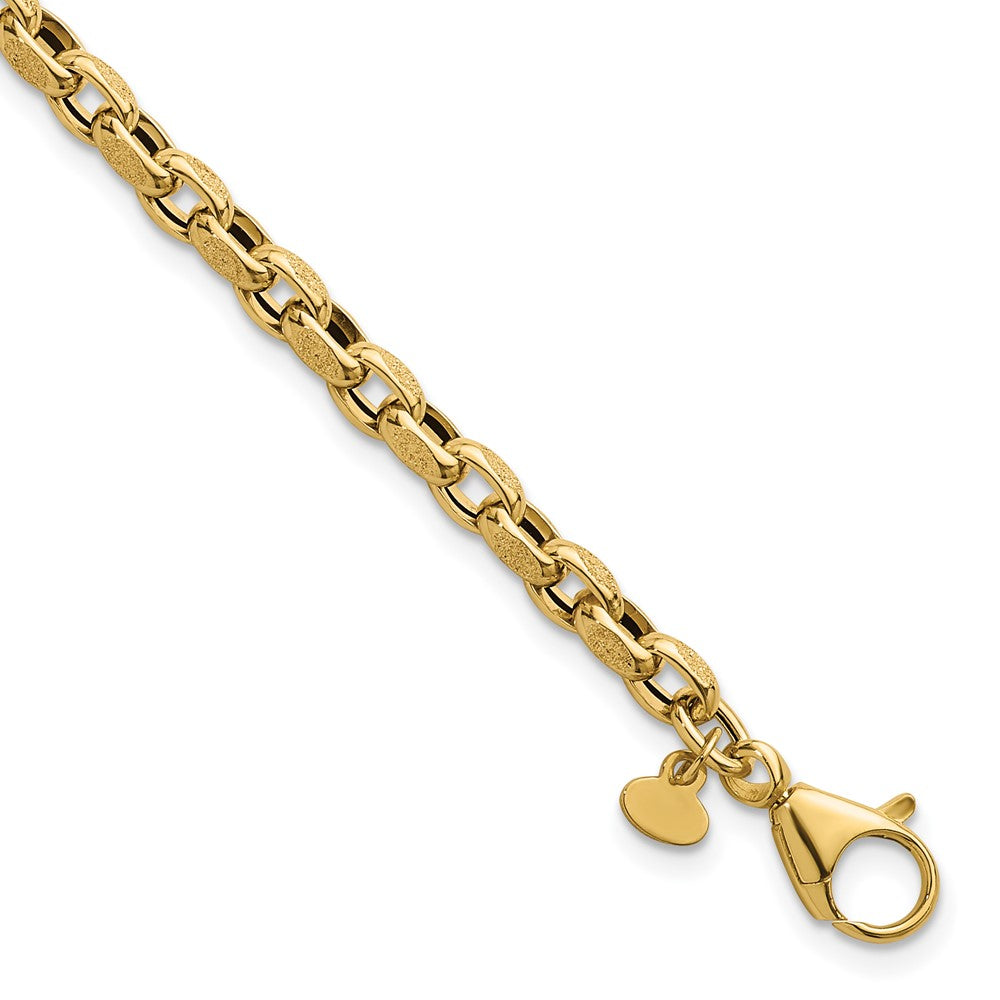 Polished Fancy Textured Open Link Bracelet 7.75" - 3.8mm