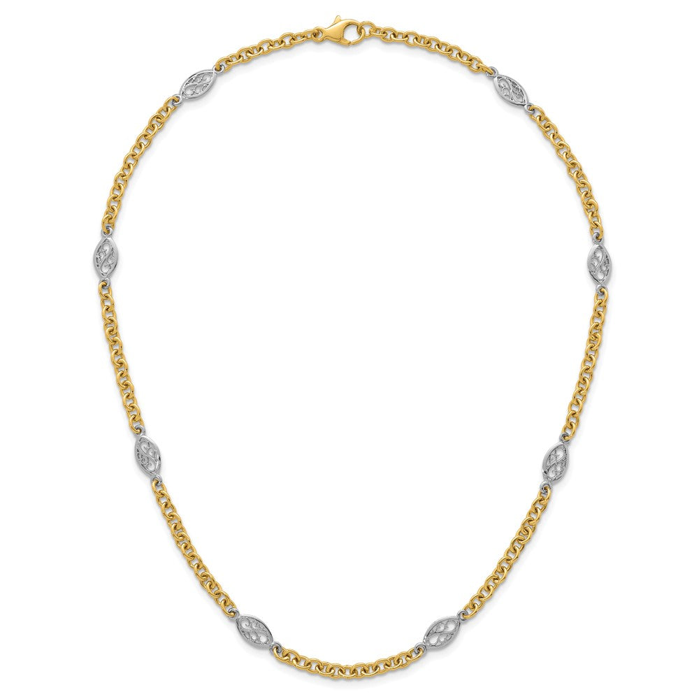 Polished Fancy Chain 6.5mm Necklace 18"