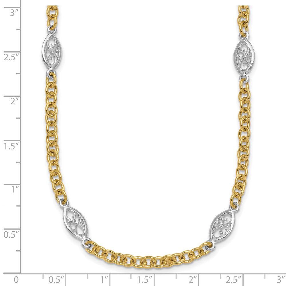 Polished Fancy Chain 6.5mm Necklace 18"